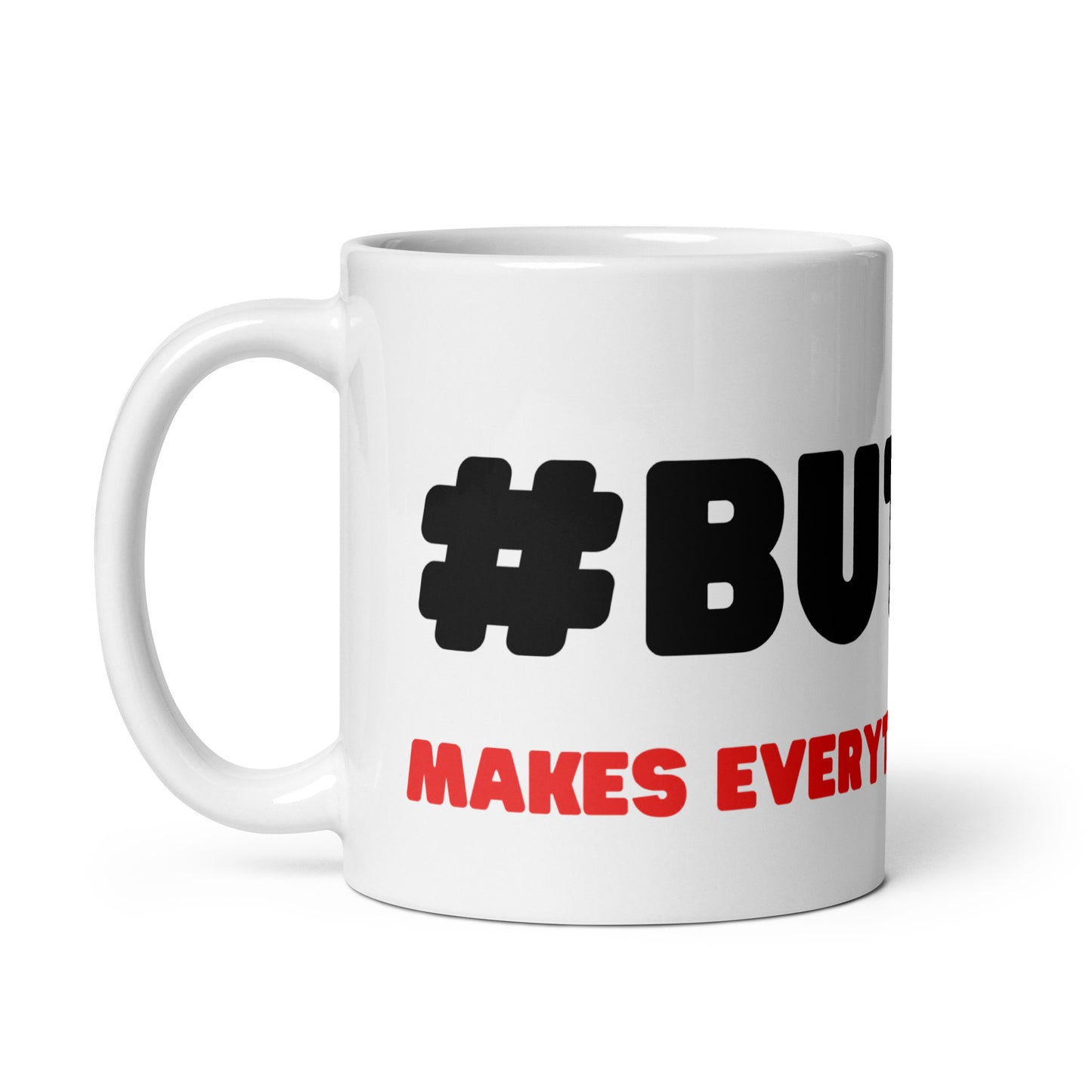 White glossy mug