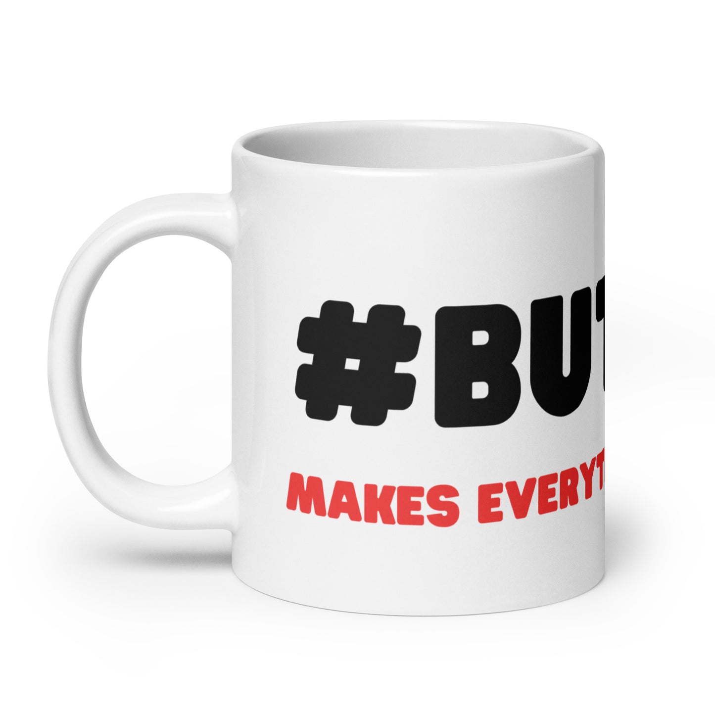 White glossy mug